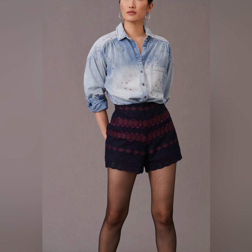 Anthropologie Lace Shorts Size 10